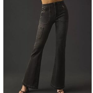 Anthropologie Pilcro Demilune Cargo Bootcut Washed Black Jeans Size 29 Tall